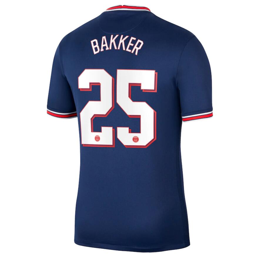 2021/22 Maillot PSG Domicile Cup Home Kit Soccer Jersey Bakker 25 printing